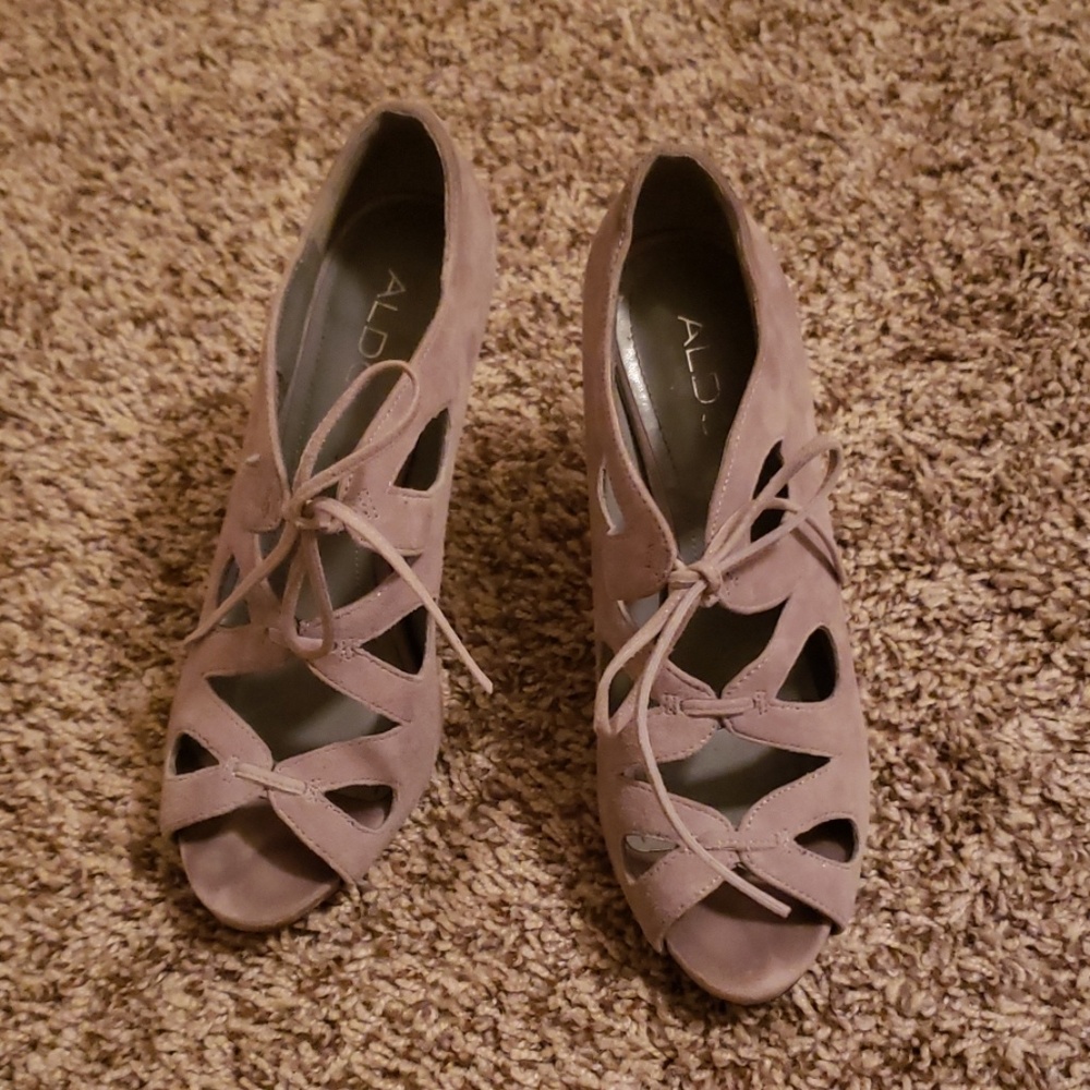 Aldo Gray Suede Heels